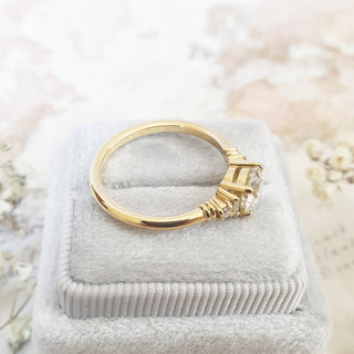 1.0 CT Round Cut Five Stone E/VS1 Lab Grown Diamond Engagement Ring - violetjewels