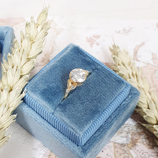 1.0 CT Round Cut Bezel Style F/VS2 Lab Grown Diamond Engagement Ring - violetjewels