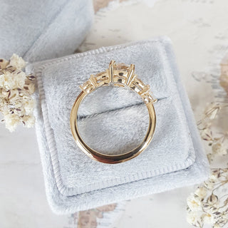 1.0 CT Round Cut Five Stones E/VVS2 Lab Grown Diamond Engagement Ring - violetjewels