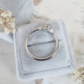 1.0 CT Round Cut Five Stone E/VS1 Lab Grown Diamond Engagement Ring - violetjewels