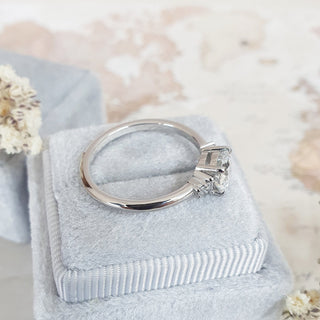 1.0 CT Round Cut Five Stone E/VS1 Lab Grown Diamond Engagement Ring - violetjewels