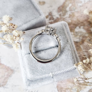 1.0 CT Round Cut Cluster E/VS1 Lab Grown Diamond Engagement Ring - violetjewels