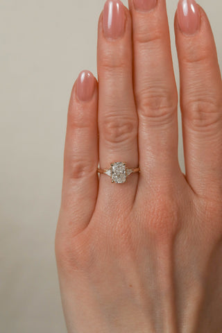 1.75 -3.50 CT Radiant  Lab Grown Diamond Three Stone Engagement Ring