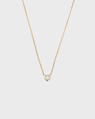 0.035 TCW Round Moissanite Diamond Bezel Necklace