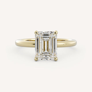 1.0 - 3.0 CT Emerald Diamond Hidden Halo Engagement Ring