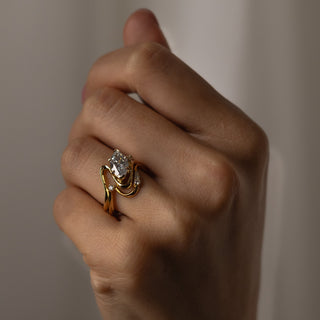 1.36- 3.50 CT Marquise Lab Diamond Unique Bridal Ring Set