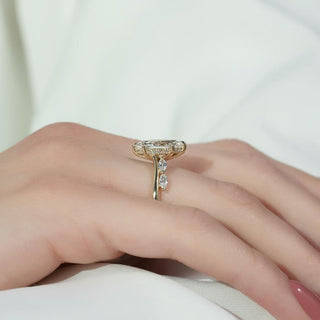 1.5-3.5 CT Marquise  Lab Grown Diamond Unique Setting Engagement Ring