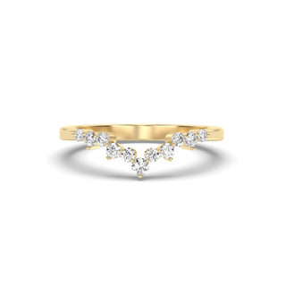 0.28 CT Round E- VS1  Diamond chevron setting  Wedding Band