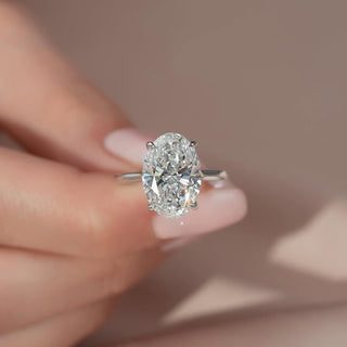 3.5-5.5 CT Oval  Lab Grown Diamond Hidden Halo Setting Engagement Ring