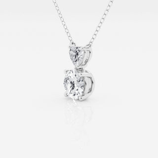 1.33 TCW Round & Heart Moissanite Diamond Two Stone Necklace - violetjewels