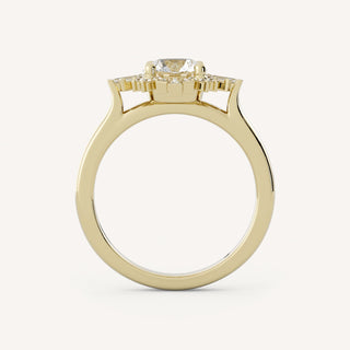 1.0 CT - 3.0 CT Round Diamond Cluster Engagement Ring