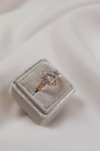 1.0 CT - 3.0 CT Round Diamond Cluster Engagement Ring