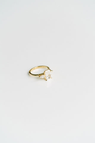 1.0 - 3.0 CT Radiant  Lab Grown Diamond Three Stone Engagement Ring