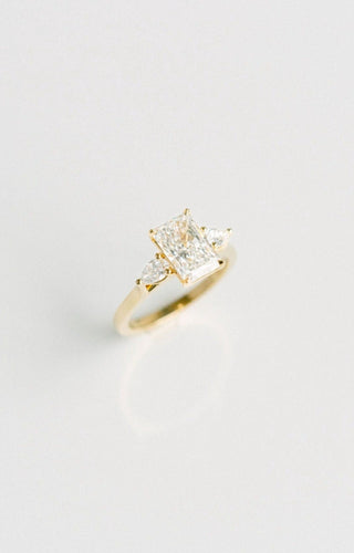 1.0 - 3.0 CT Radiant  Lab Grown Diamond Three Stone Engagement Ring