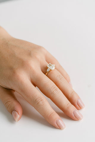 1.0 - 3.0 CT Radiant  Lab Grown Diamond Three Stone Engagement Ring