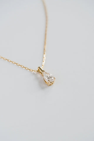 1.0 TCW Pear Moissanite Diamond Solitaire Necklace