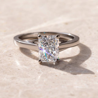 2.0 - 4.0 CT Radiant  Lab Grown Diamond Unique Style Engagement Ring
