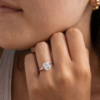2.0 - 4.0 CT Radiant  Lab Grown Diamond Unique Style Engagement Ring