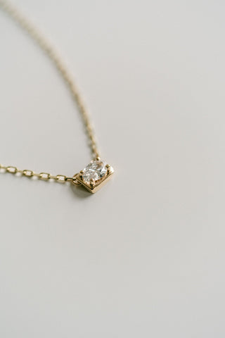 0.35 TCW Oval Moissanite Diamond Solitaire Necklace