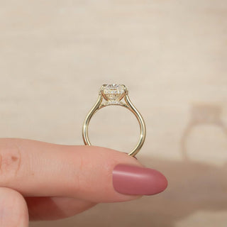 2.0-4.0 CT Oval  Lab Grown Diamond Hidden Halo Setting Engagement Ring