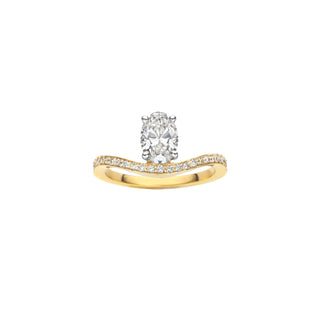 0.71-2.50 CT Oval Shaped Lab Grown Diamond Unique Engagement Ring