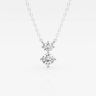 1.0 TCW Round Moissanite Diamond Two Stone Necklace - violetjewels