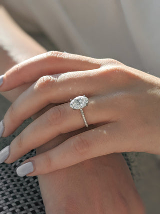 Oval Diamond Pave Engagement Ring – Elegant Sparkle and Classic Design