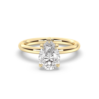 1.0-3.0 CT Pear Diamond Hidden Halo Engagement Ring