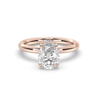 1.0-3.0 CT Pear Diamond Hidden Halo Engagement Ring