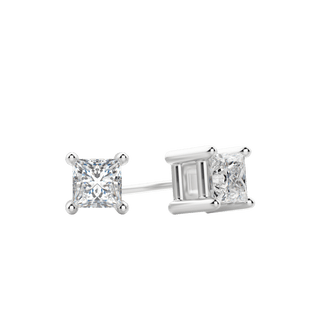 0.50 CT-2.0 CT Princess Solitaire F/VS Lab Grown Diamond Earrings - violetjewels