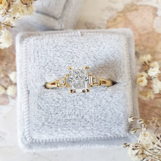 1.0 CT Radiant Cut Five Stone D/VS1 Lab Grown Diamond Engagement Ring - violetjewels