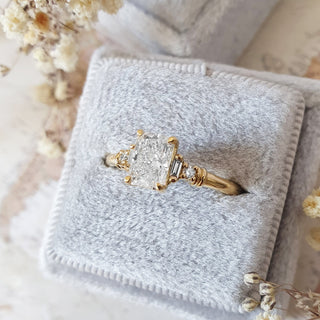 1.0 CT Radiant Cut Five Stone D/VS1 Lab Grown Diamond Engagement Ring - violetjewels