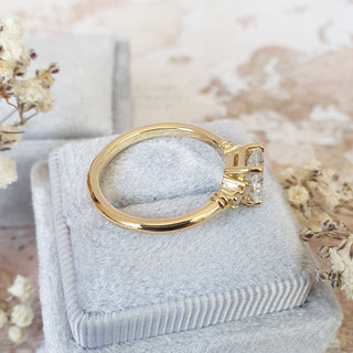 1.0 CT Radiant Cut Five Stone D/VS1 Lab Grown Diamond Engagement Ring - violetjewels