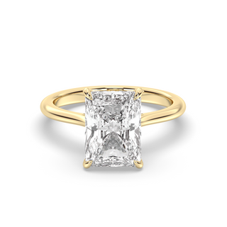 1.0-3.0 CT Radiant Diamond Hidden Halo Engagement Ring