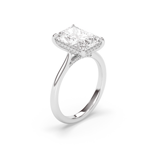 1.0-3.0 CT Radiant Diamond Hidden Halo Engagement Ring