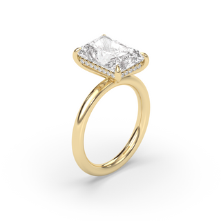 1.50-3.50 CT Radiant Diamond Hidden Halo Engagement Ring