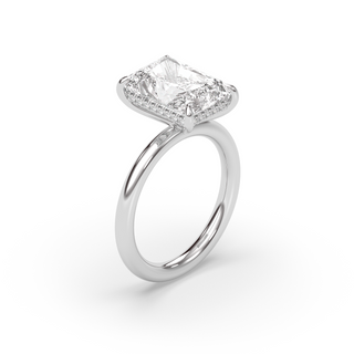 1.50-3.50 CT Radiant Diamond Hidden Halo Engagement Ring
