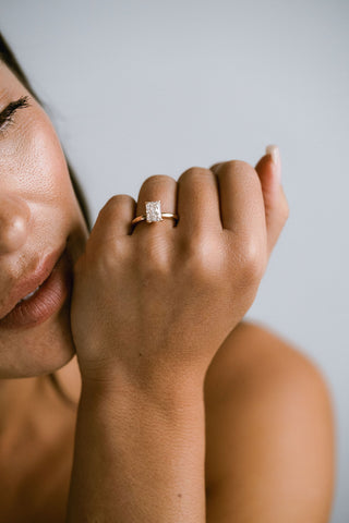 1.85 - 3.50 CT Radiant  Lab Grown Diamond Hidden Halo Engagement Ring