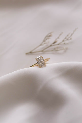 1.0-3.0 CT Radiant  Lab Grown Diamond Solitaire Engagement Ring