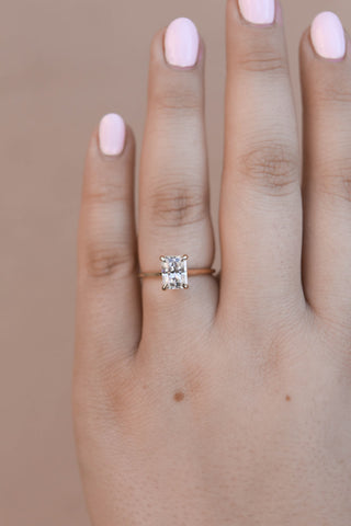 1.0-3.0 CT Radiant  Lab Grown Diamond Solitaire Engagement Ring