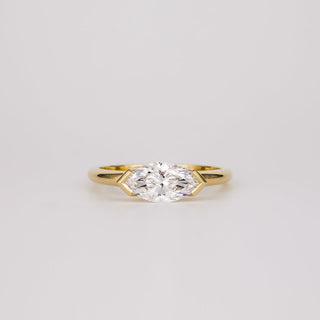 1.07 -3.0 CT Marquise  Lab Grown Diamond Bezel Engagement ring