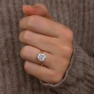 1.0 - 3.0 CT Round  Lab Grown Diamond Cathedral Style Engagement Ring