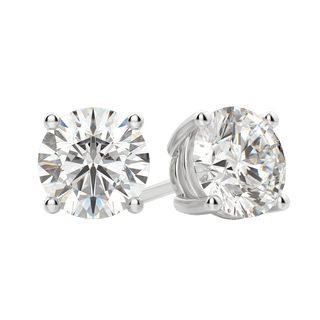 0.50 CT-4.0 CT Round Solitaire F/VS Lab Grown Diamond Earrings - violetjewels