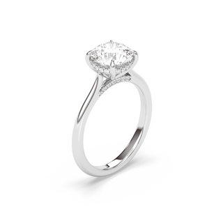 1.30-3.50 CT Round Diamond Hidden Halo Engagement Ring