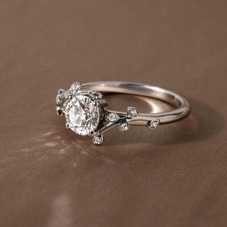 1.0-3.0 CT Round  Lab Grown Diamond Vintage Style Engagement Ring