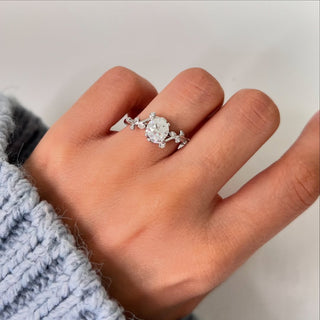 1.0-3.0 CT Round  Lab Grown Diamond Vintage Style Engagement Ring