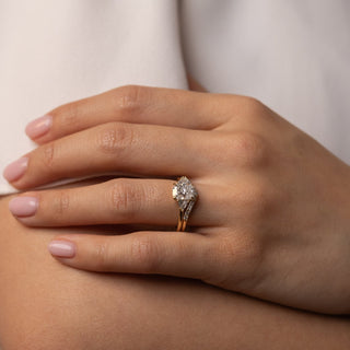 1.52 -3.50 CT Cushion  Lab Grown Diamond Three Stone Engagement ring