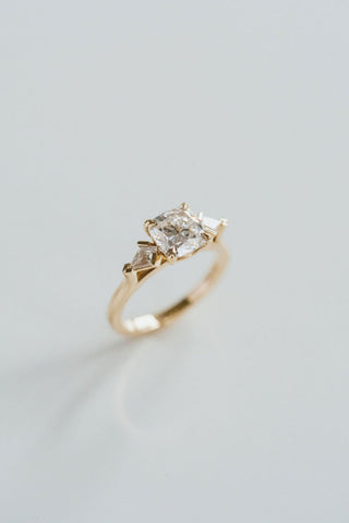 1.0 - 3.0 CT Cushion  Lab Grown Diamond Three Stone Engagement Ring