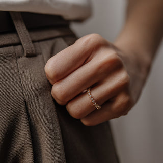 0.38 TCW Round Lab Grown Diamond Dainty Wedding Band