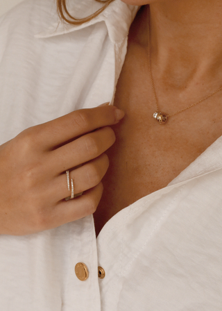 1.0 TCW Round Diamond Pavé Wrap Wedding Band